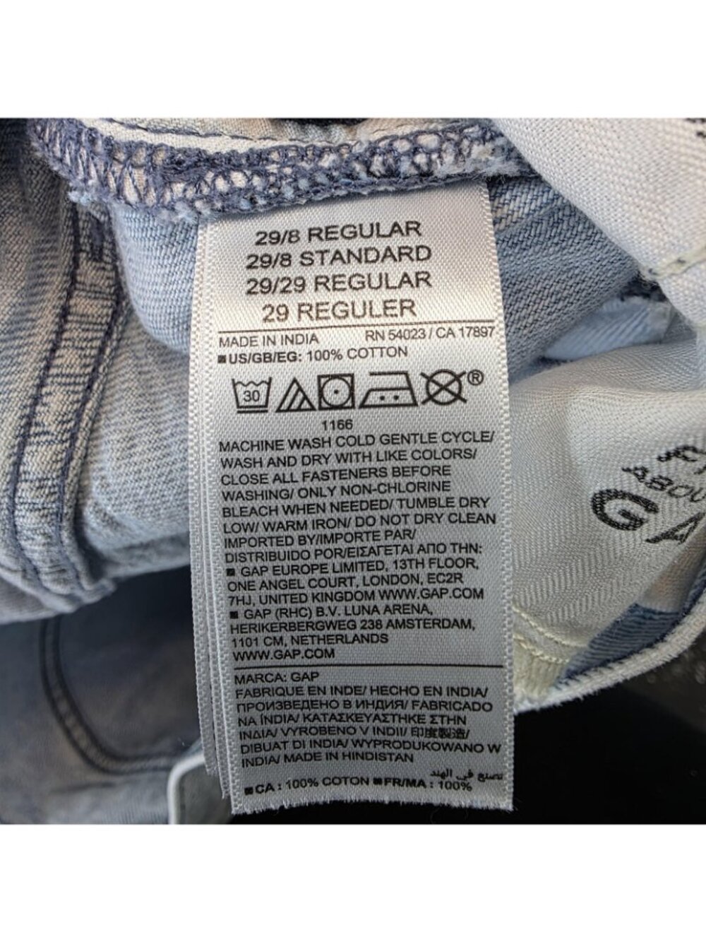Gap Horseshoe High Rise Jeans Womens 29R Blue Light Wash Wide Leg Relaxed Denim - Picture 4 of 13